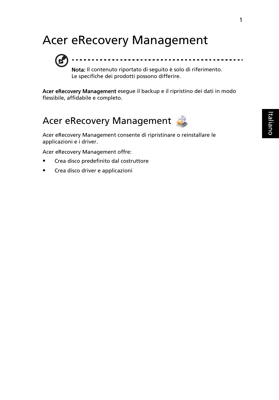 Acer erecovery management | Acer AOD255E User Manual | Page 177 / 1454