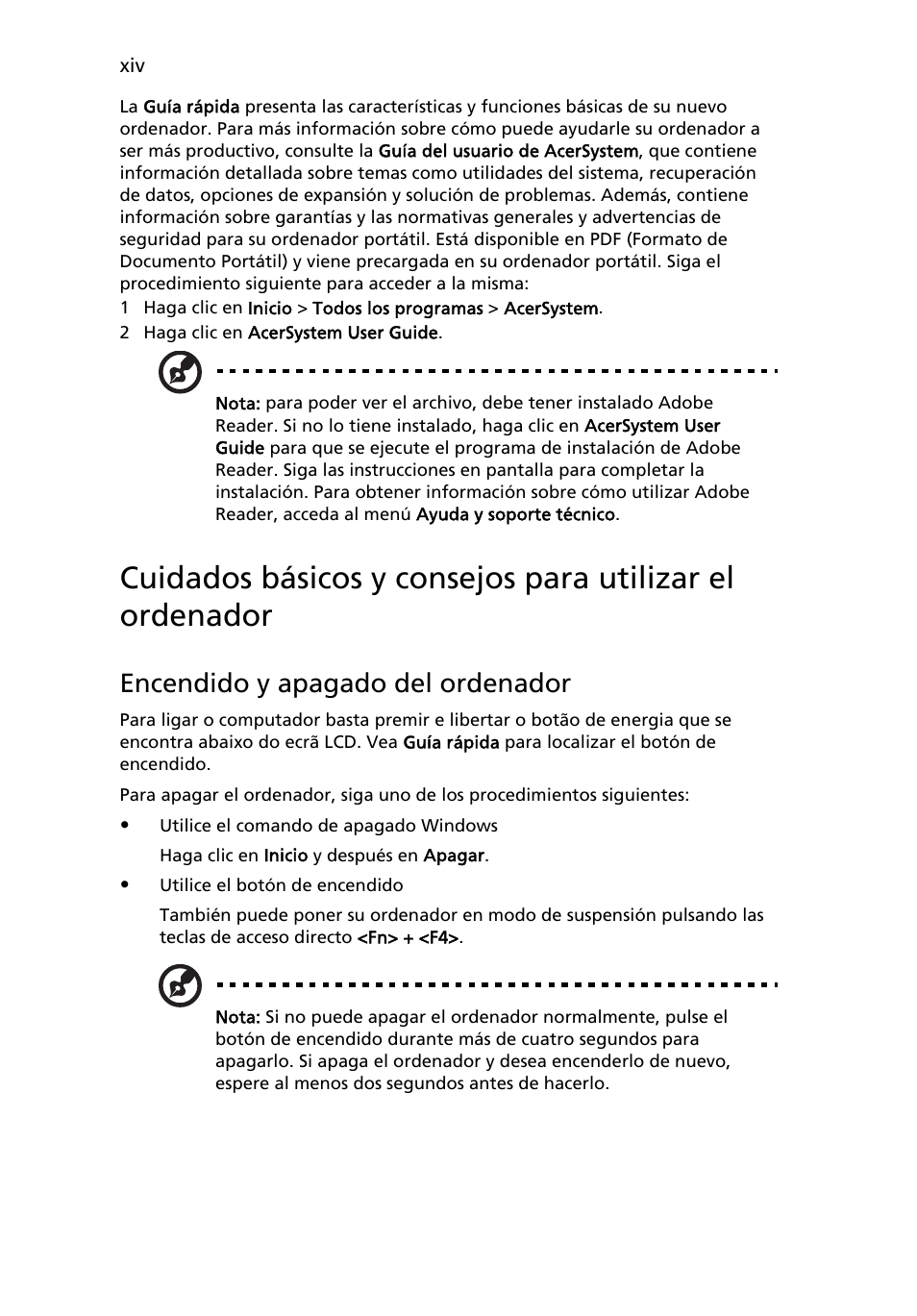 Encendido y apagado del ordenador | Acer AOD255E User Manual | Page 222 / 1454