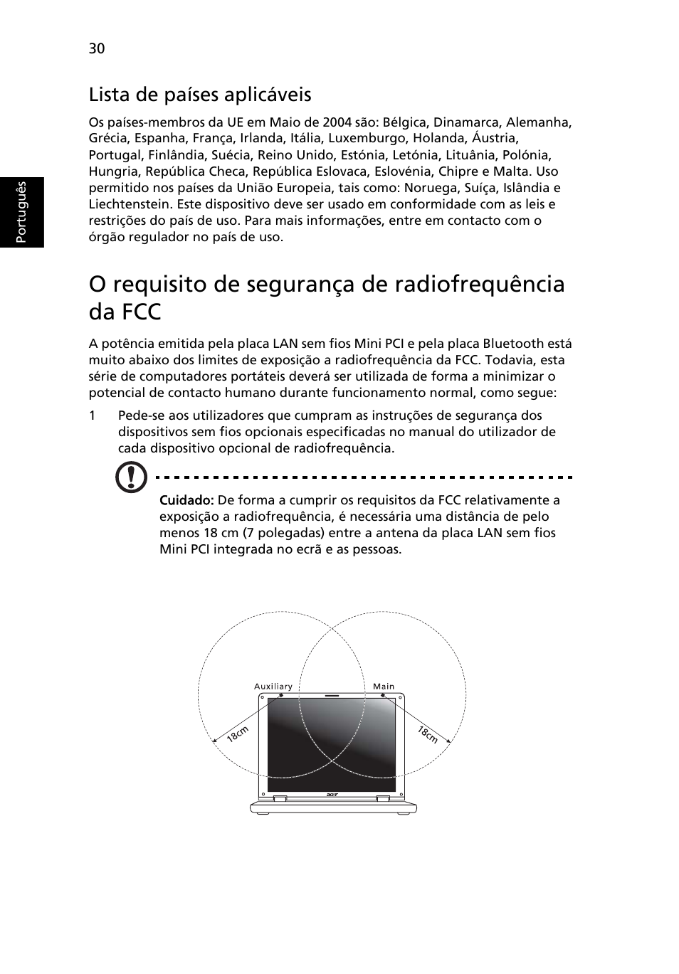 O requisito de segurança de radiofrequência da fcc, Lista de países aplicáveis | Acer AOD255E User Manual | Page 310 / 1454