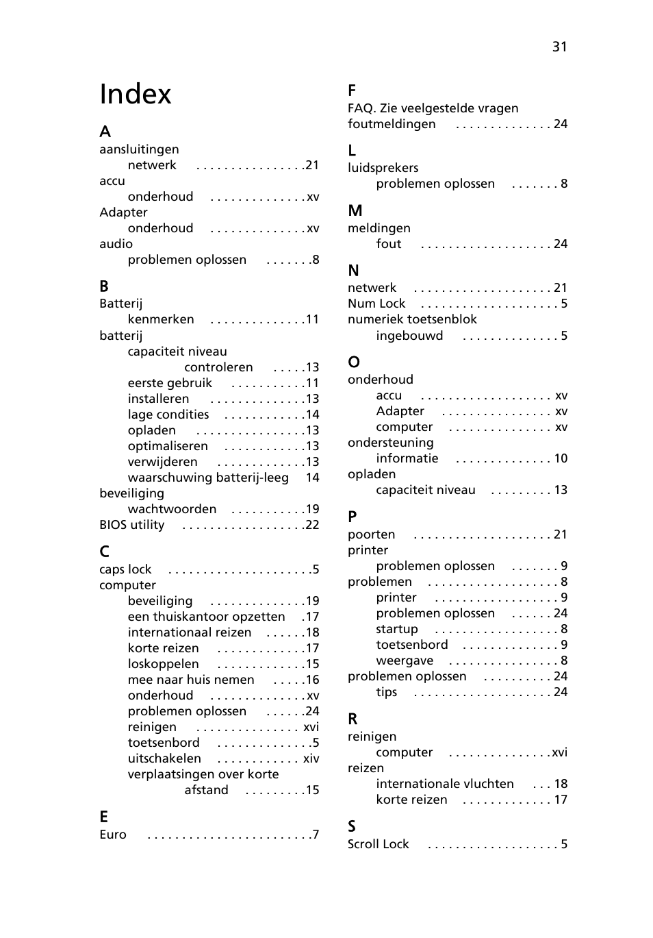 Index | Acer AOD255E User Manual | Page 363 / 1454