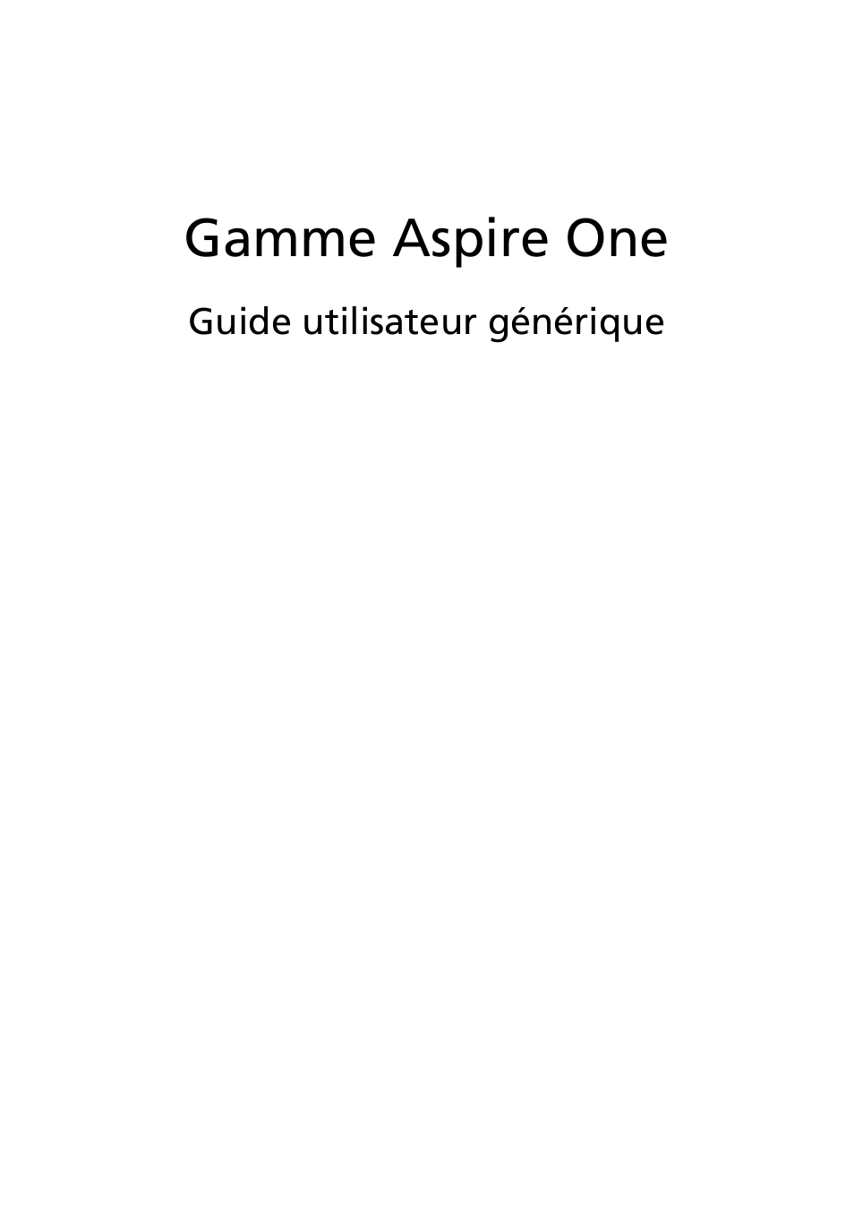 Français, Gamme aspire one | Acer AOD255E User Manual | Page 51 / 1454