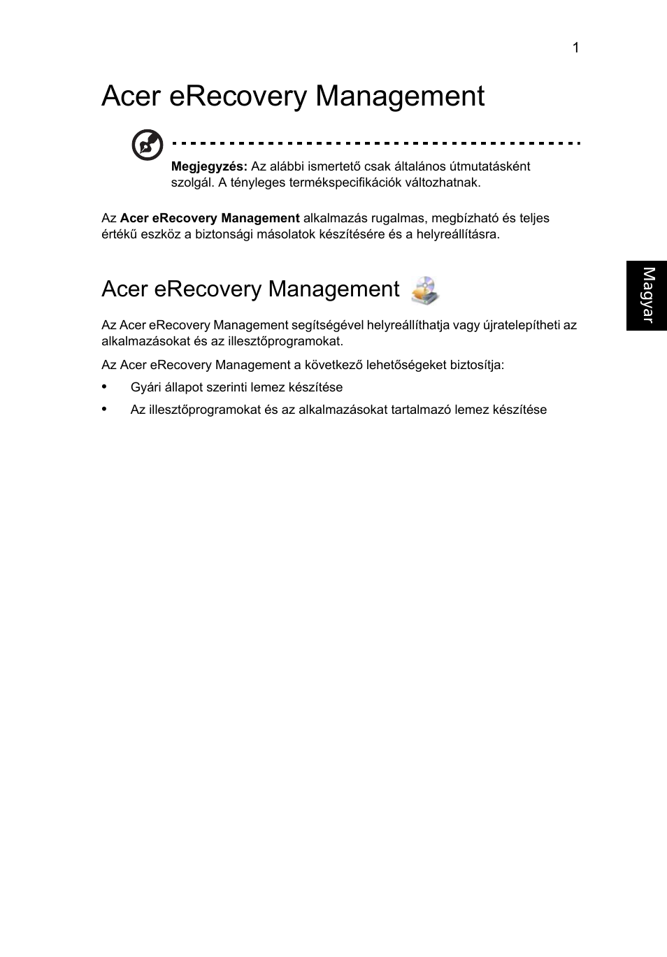 Acer erecovery management | Acer AOD255E User Manual | Page 681 / 1454