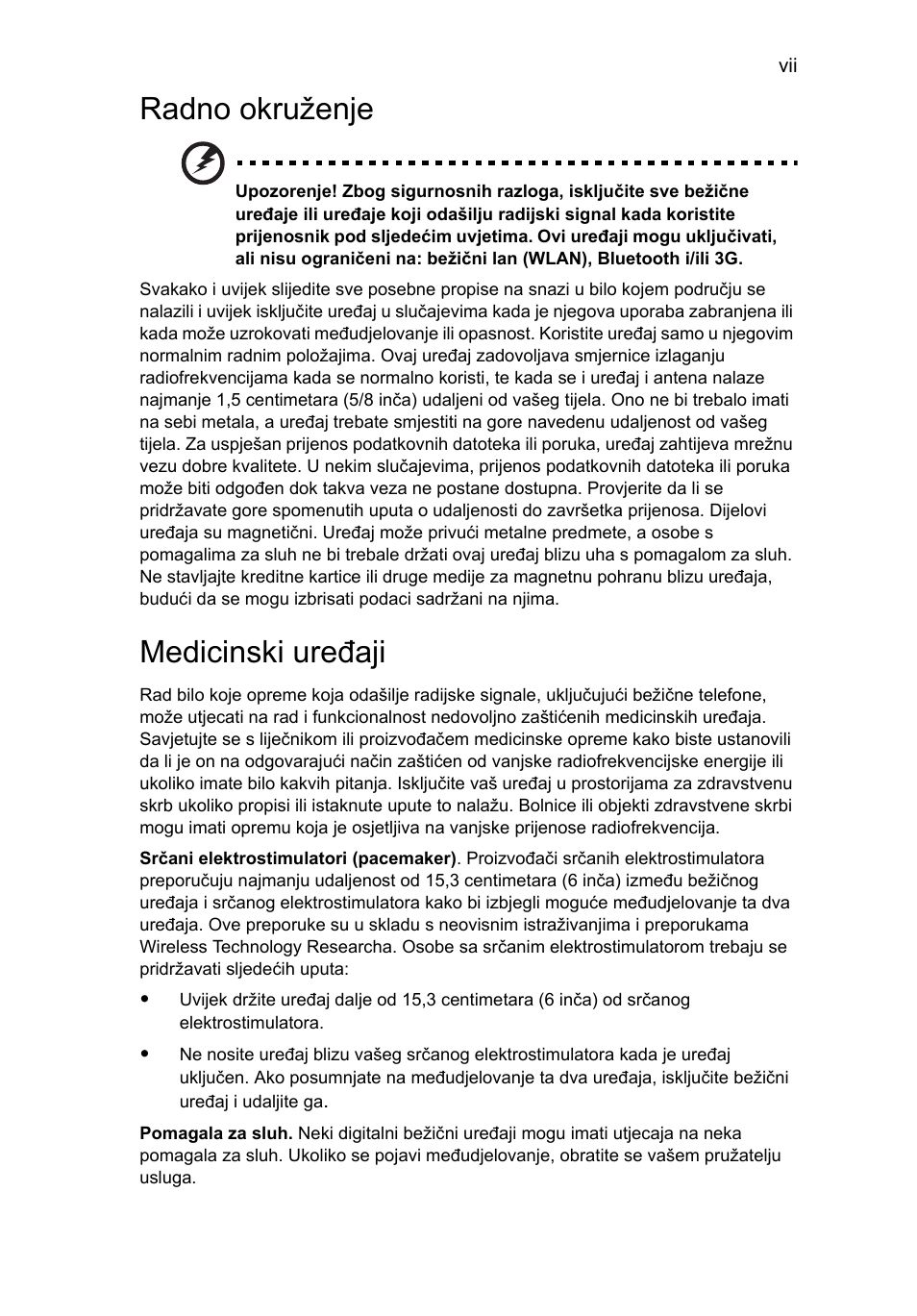 Radno okruženje, Medicinski uređaji | Acer AOD255E User Manual | Page 865 / 1454