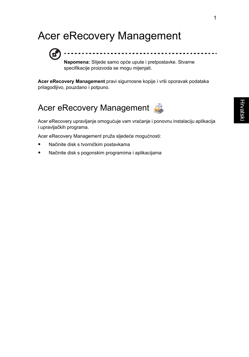 Acer erecovery management | Acer AOD255E User Manual | Page 875 / 1454