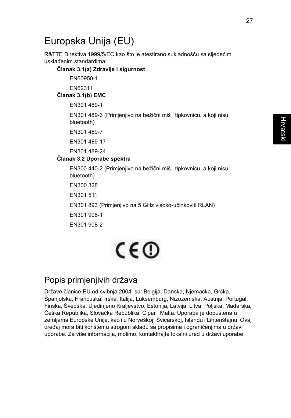 Europska unija (eu), Popis primjenjivih država | Acer AOD255E User Manual | Page 901 / 1454