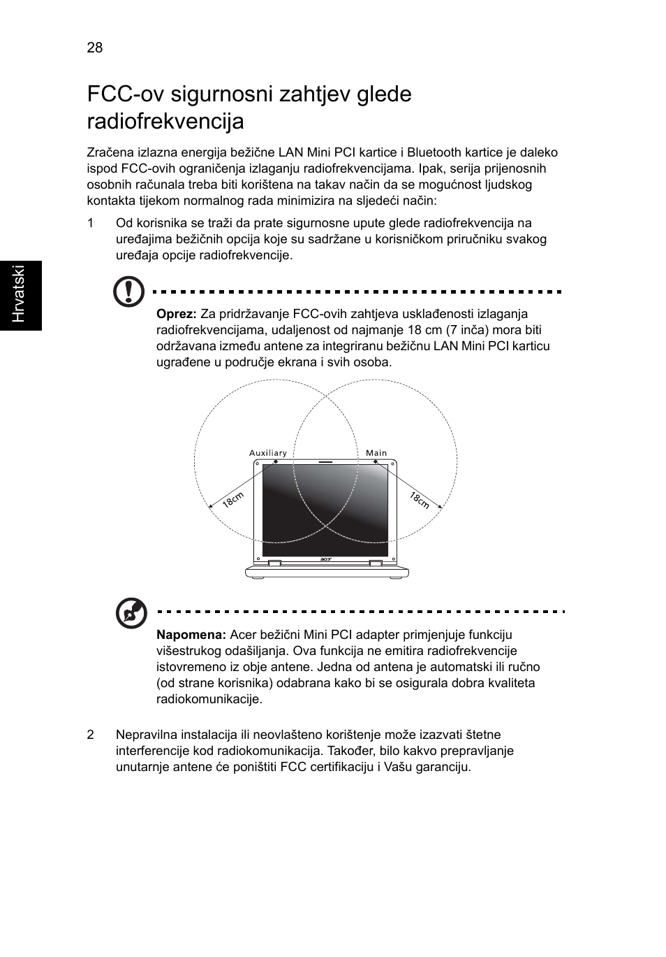 Fcc-ov sigurnosni zahtjev glede radiofrekvencija | Acer AOD255E User Manual | Page 902 / 1454