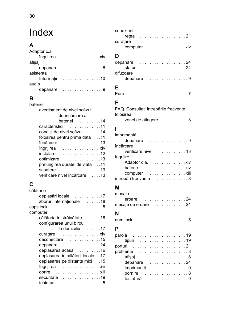 Index | Acer AOD255E User Manual | Page 952 / 1454