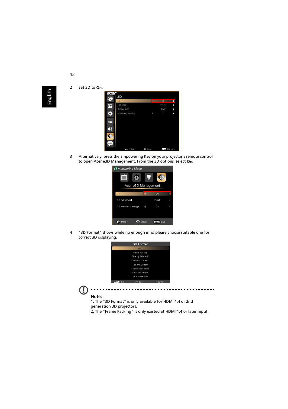 Acer P7505 User Manual | Page 12 / 13