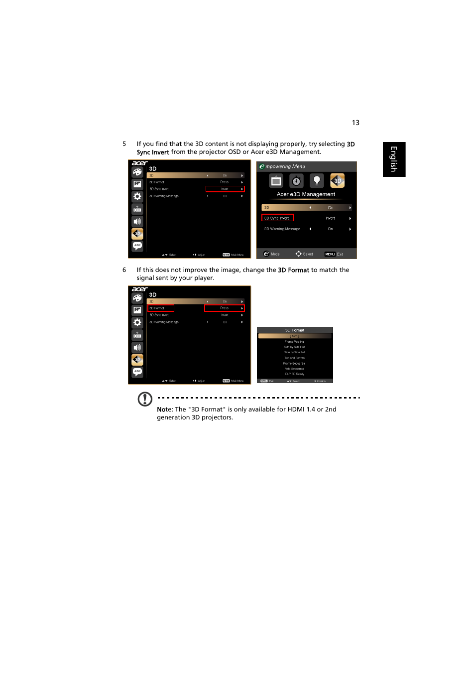 Acer P7505 User Manual | Page 13 / 13