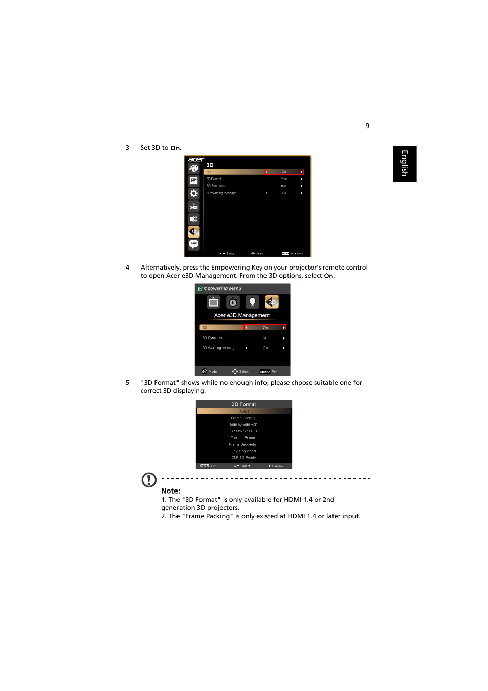 Acer P7505 User Manual | Page 9 / 13