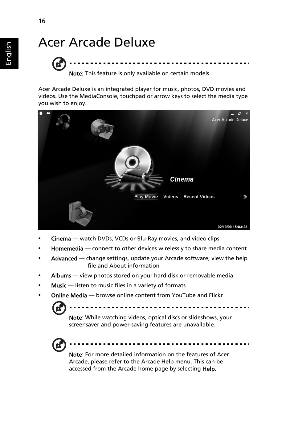 Acer arcade deluxe | Acer Aspire Series User Manual | Page 36 / 74