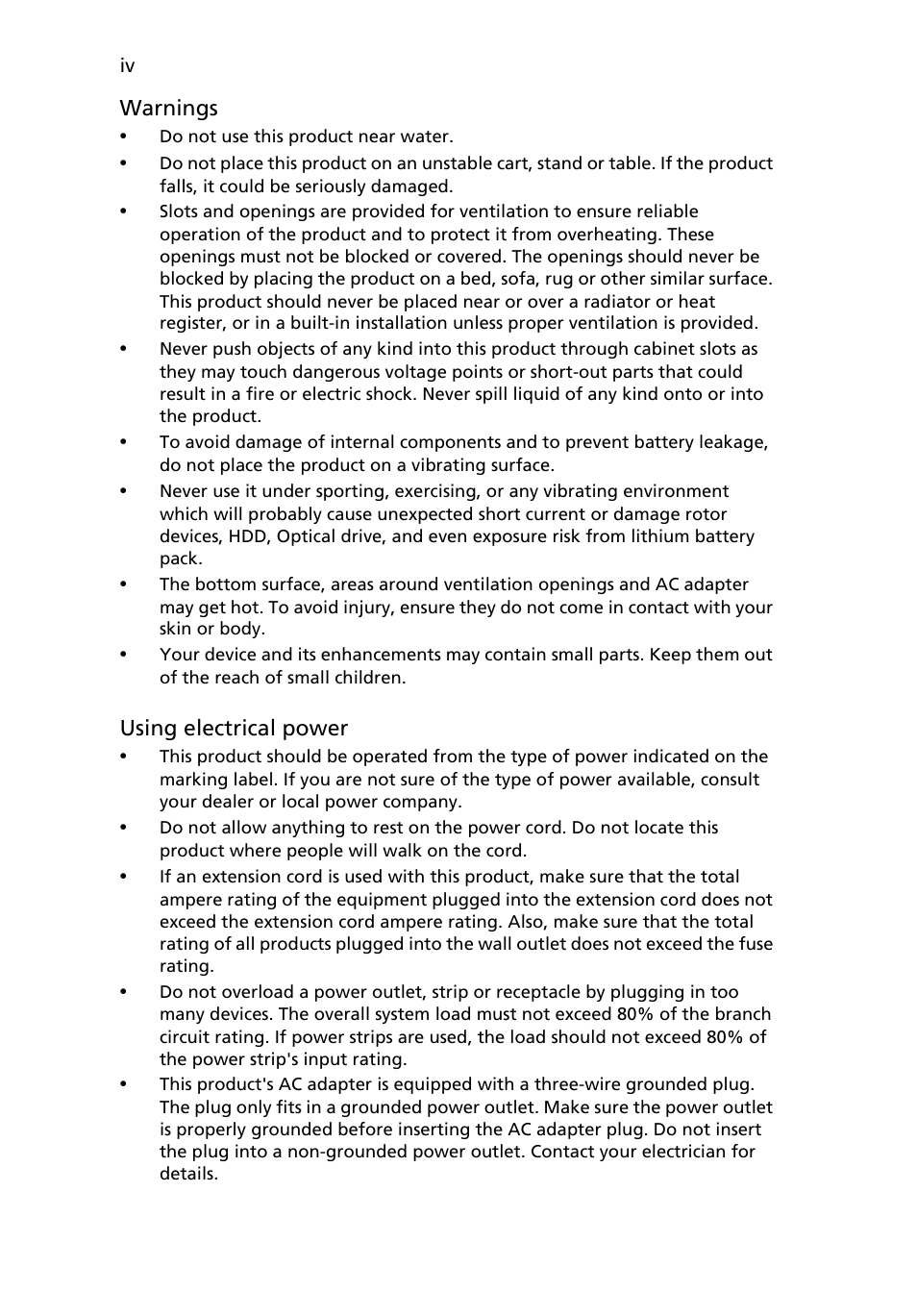 Acer Aspire Series User Manual | Page 4 / 74