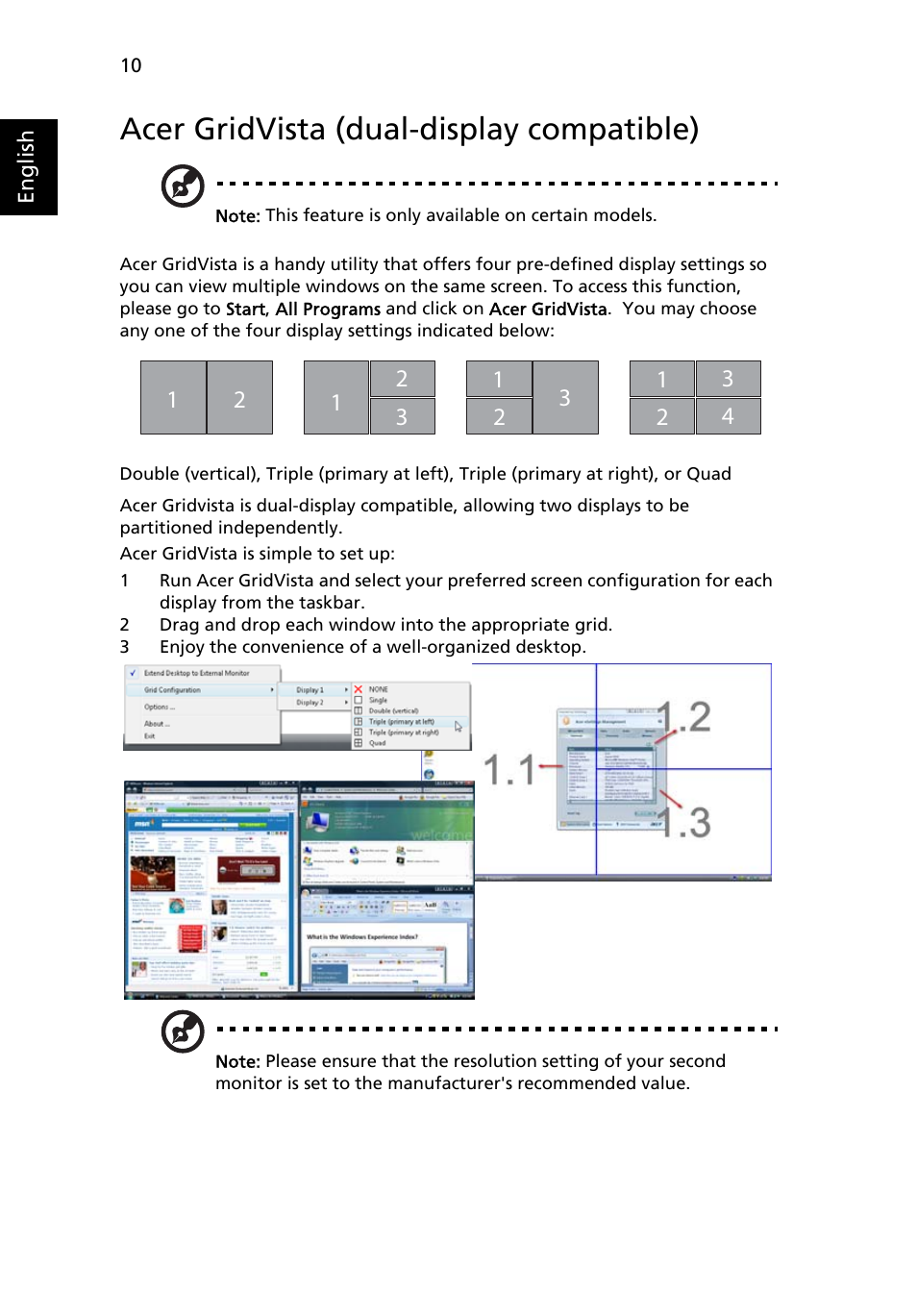 Acer gridvista (dual-display compatible) | Acer Aspire Series (Generic User Guide) User Manual | Page 30 / 76