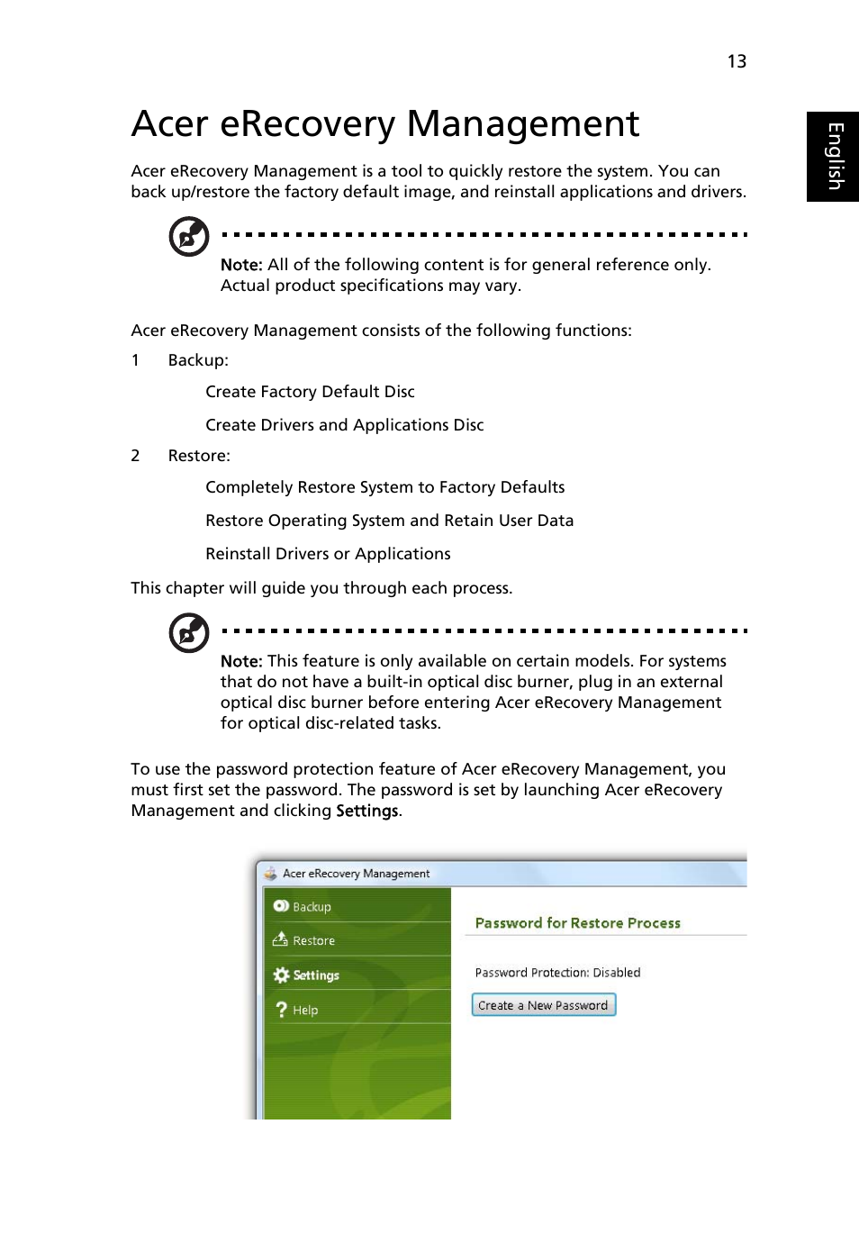 Acer erecovery management | Acer Aspire Series (Generic User Guide) User Manual | Page 33 / 76