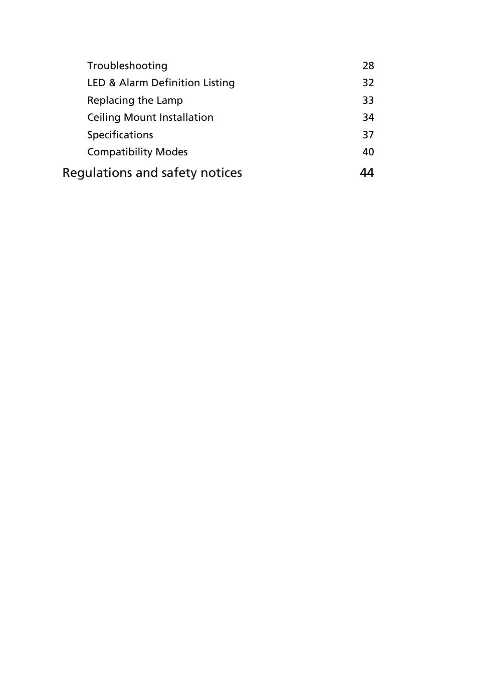 Regulations and safety notices 44 | Acer X1173 User Manual | Page 10 / 58