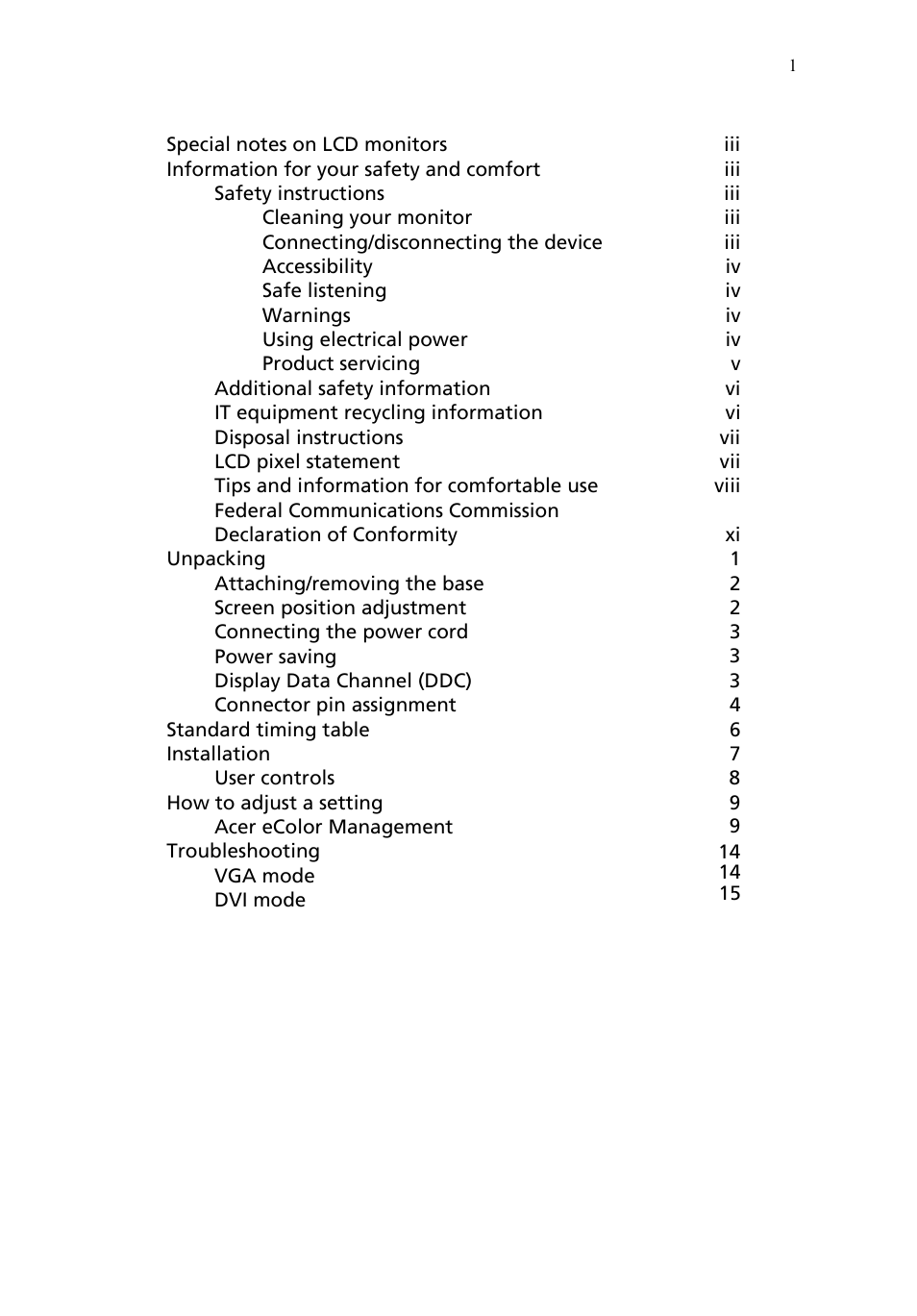 Acer K272HL User Manual | Page 12 / 27