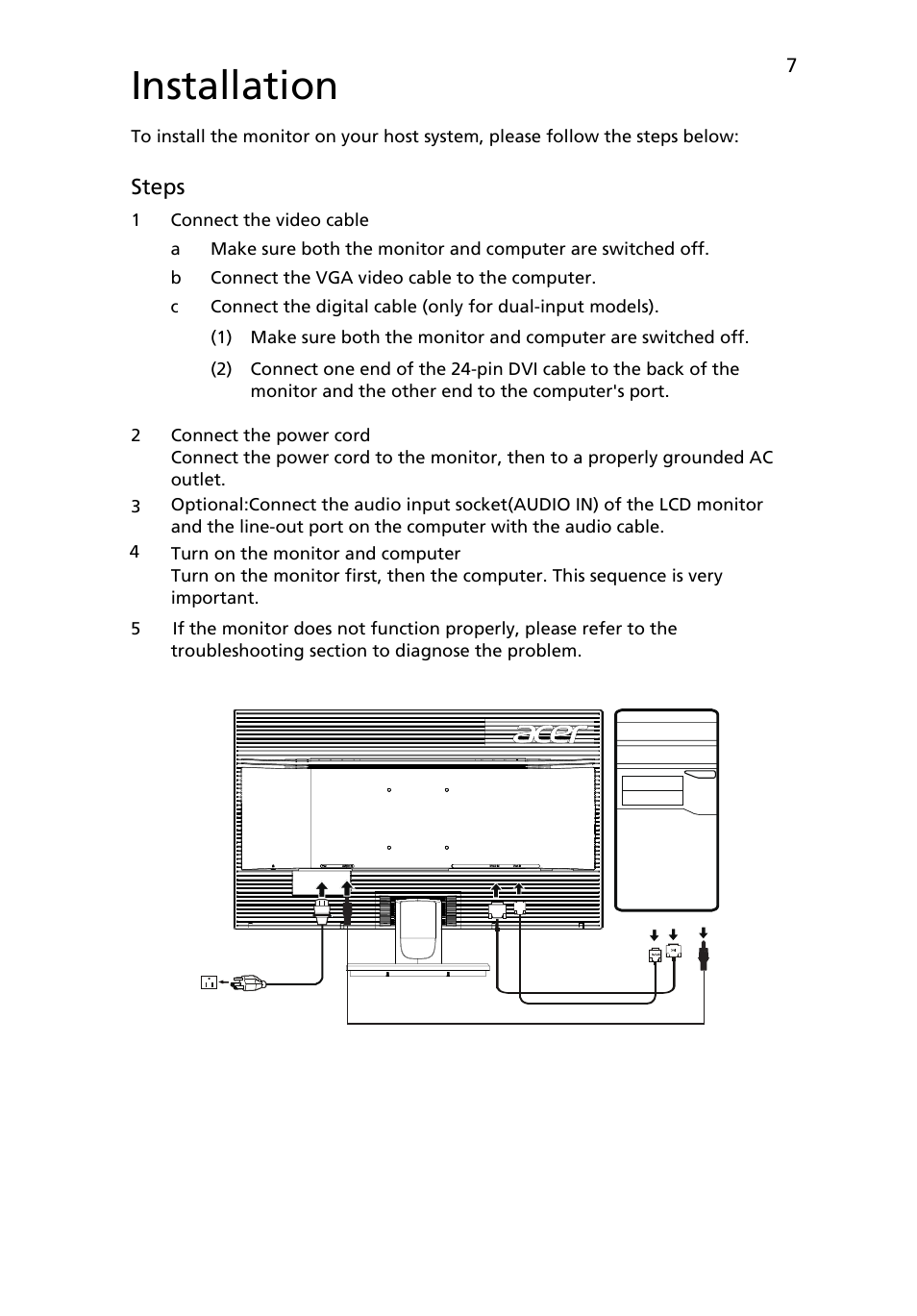 Installation | Acer K272HL User Manual | Page 19 / 27