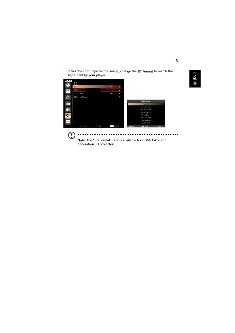 Acer K135 User Manual | Page 13 / 13