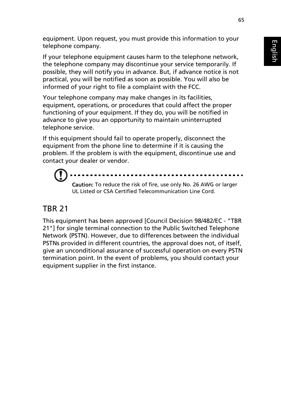 Tbr 21 | Acer TravelMate 8100 User Manual | Page 75 / 86