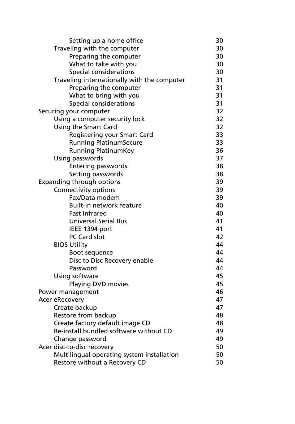 Acer TravelMate 8100 User Manual | Page 8 / 86