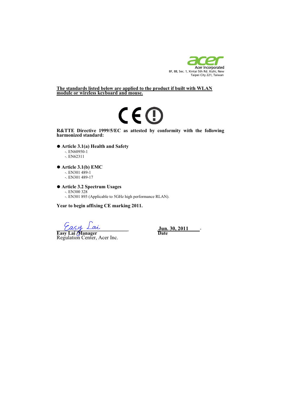 Acer P1320W User Manual | Page 66 / 67