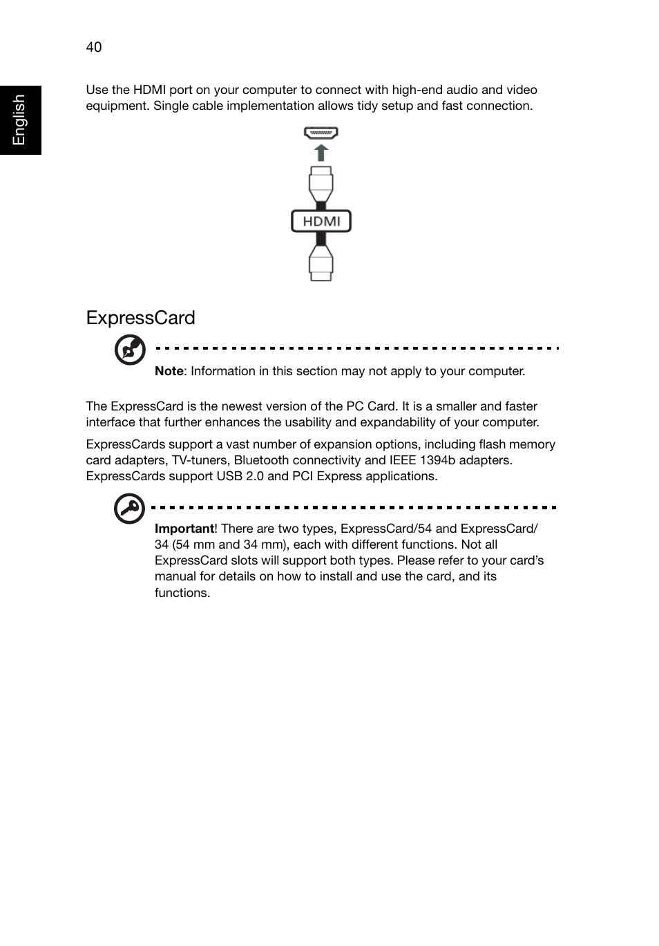 Expresscard | Acer TravelMate 8481T User Manual | Page 60 / 76