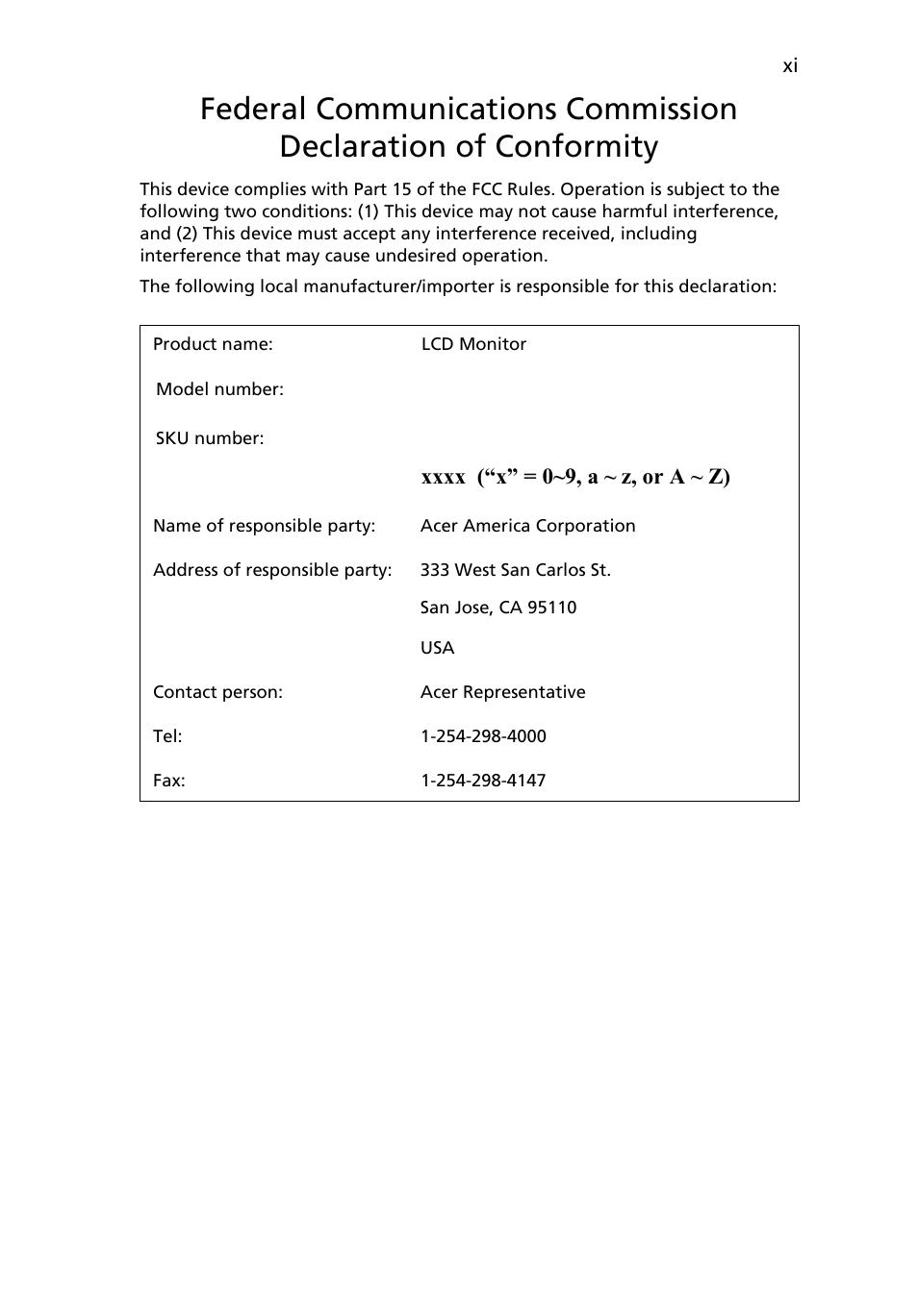 Acer V223WL User Manual | Page 11 / 28