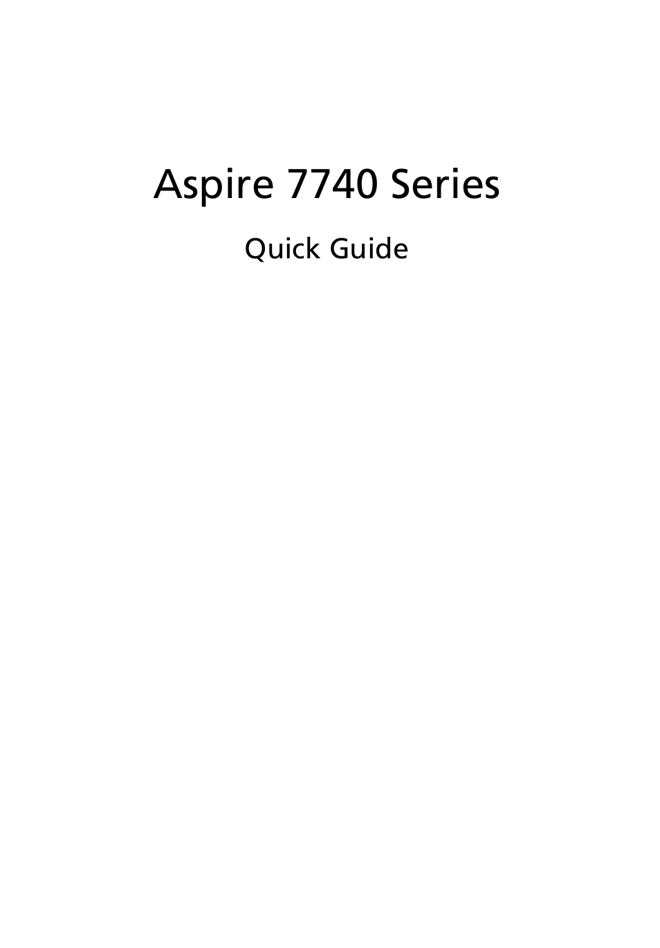 Acer Aspire 7740G User Manual | 12 pages