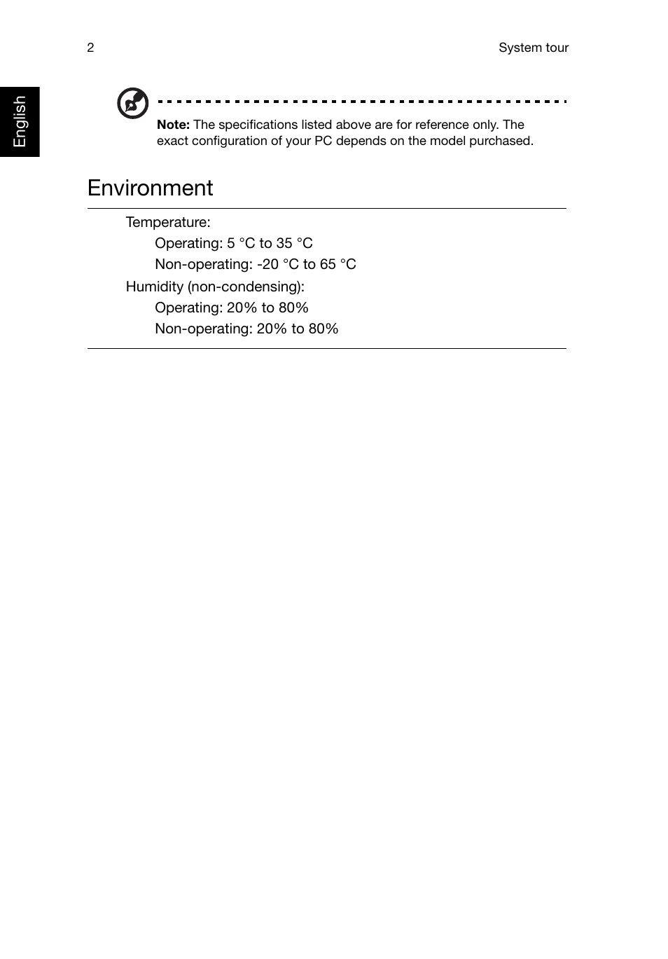 Environment | Acer Aspire X1935 User Manual | Page 12 / 32