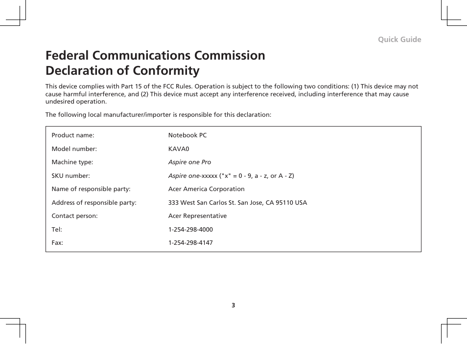 Acer AOP531h User Manual | Page 3 / 12