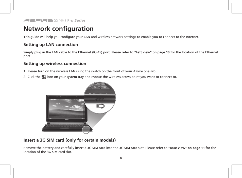 Network configuration | Acer AOP531h User Manual | Page 8 / 12