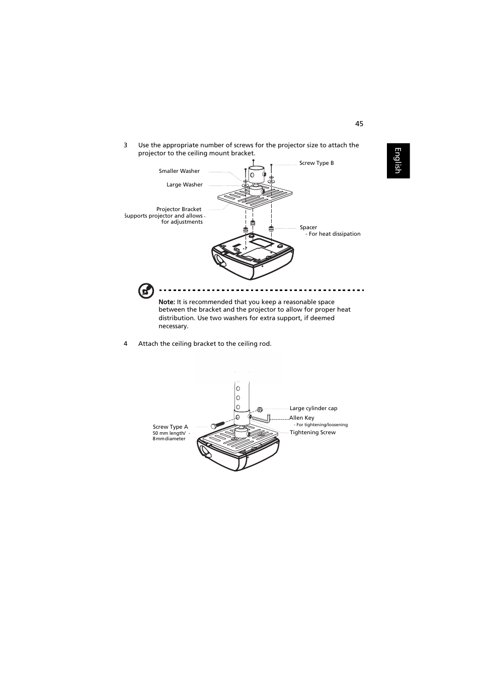 English | Acer P1380W User Manual | Page 55 / 69