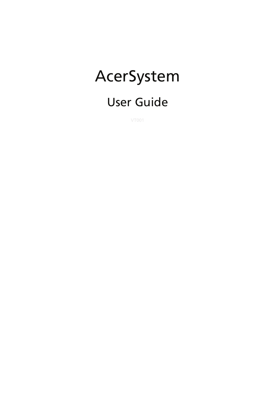 Acer AcerSystem (User Guide) User Manual | 39 pages