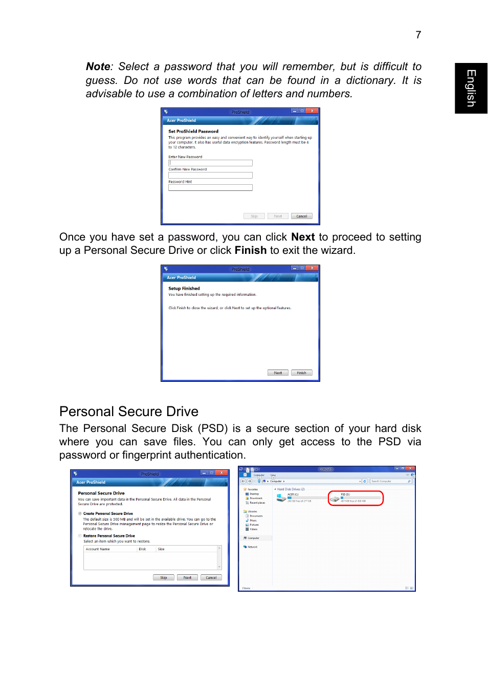 Personal secure drive | Acer TravelMate P245-MG User Manual | Page 25 / 86