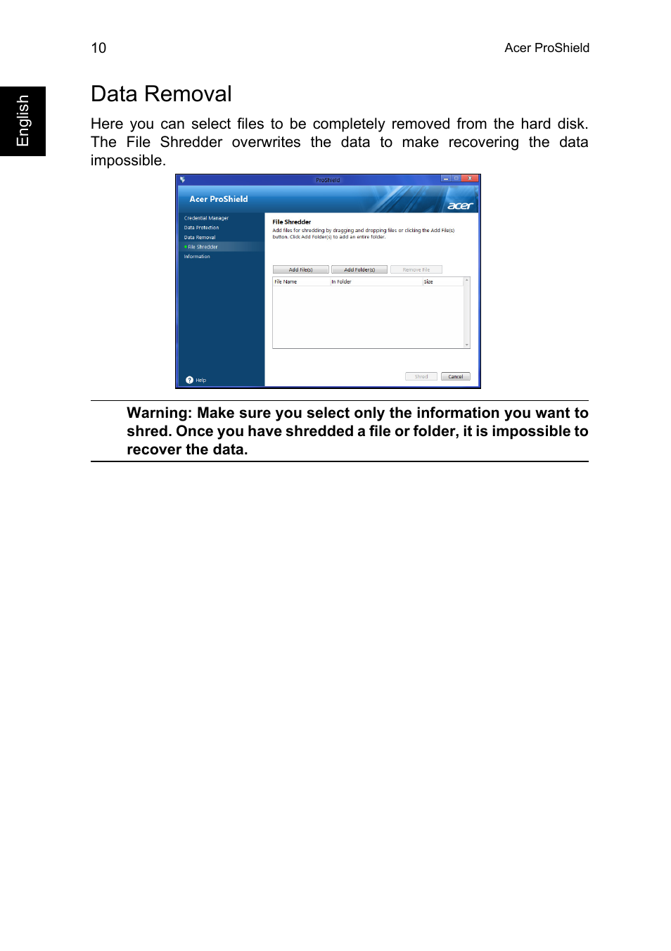 Data removal | Acer TravelMate P245-MG User Manual | Page 28 / 86