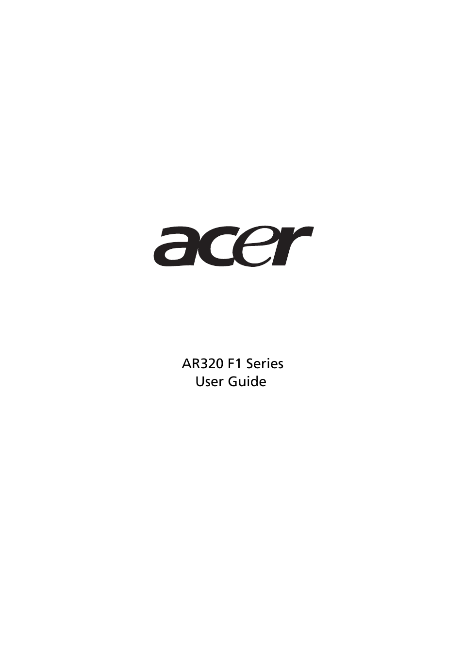 Acer AR320 F1 User Manual | 171 pages