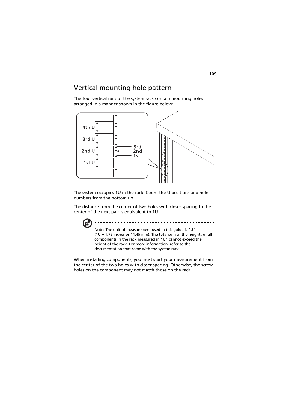 Vertical mounting hole pattern | Acer AR320 F1 User Manual | Page 127 / 171