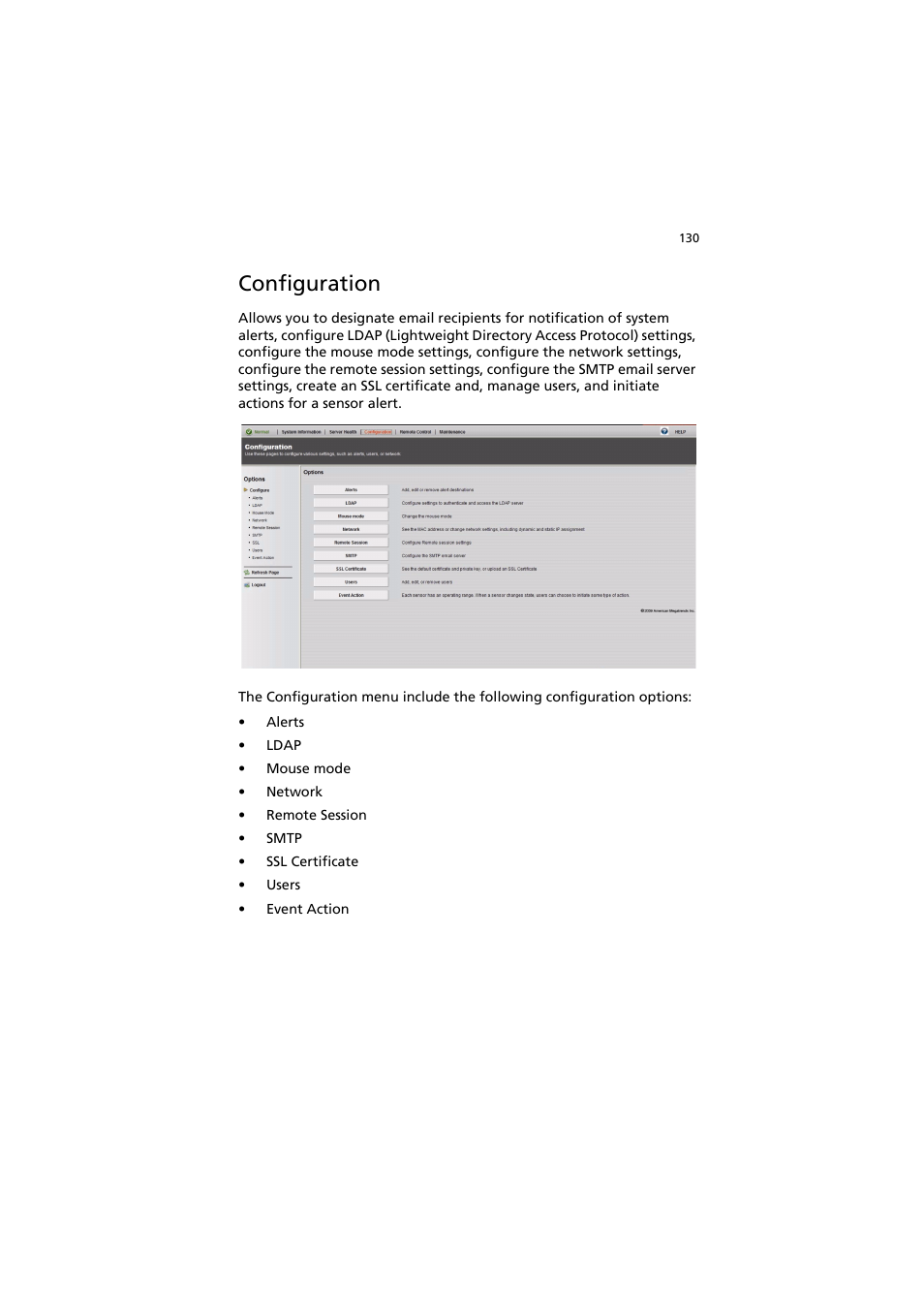 Configuration | Acer AR320 F1 User Manual | Page 148 / 171