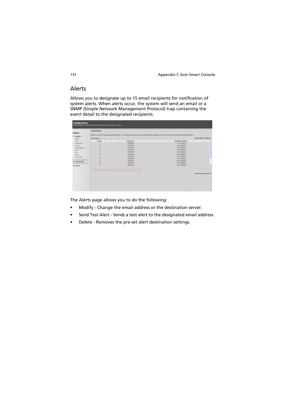 Alerts | Acer AR320 F1 User Manual | Page 149 / 171