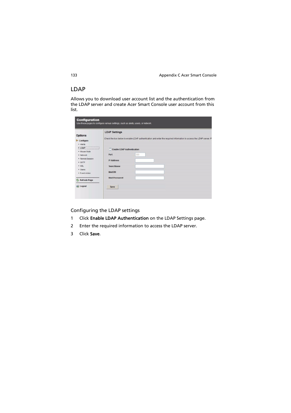 Ldap | Acer AR320 F1 User Manual | Page 151 / 171