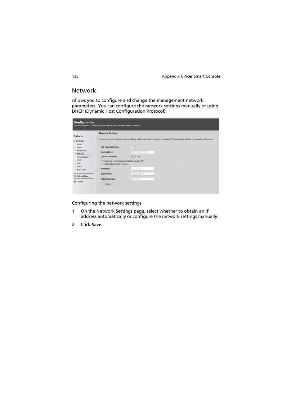 Network | Acer AR320 F1 User Manual | Page 153 / 171