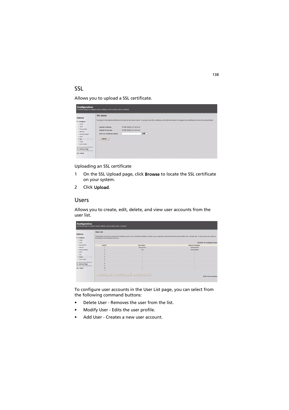 Users | Acer AR320 F1 User Manual | Page 156 / 171