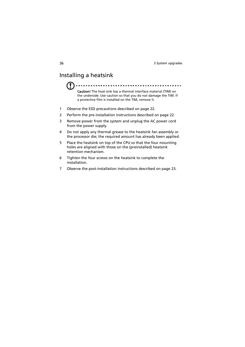 Installing a heatsink | Acer AR320 F1 User Manual | Page 54 / 171