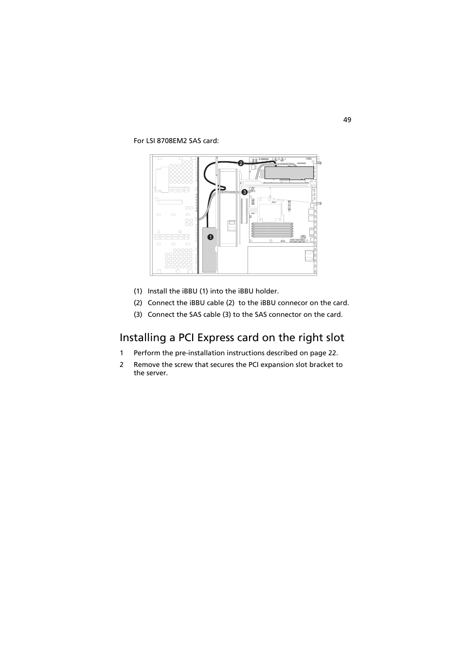 Installing a pci express card on the right slot | Acer AR320 F1 User Manual | Page 67 / 171