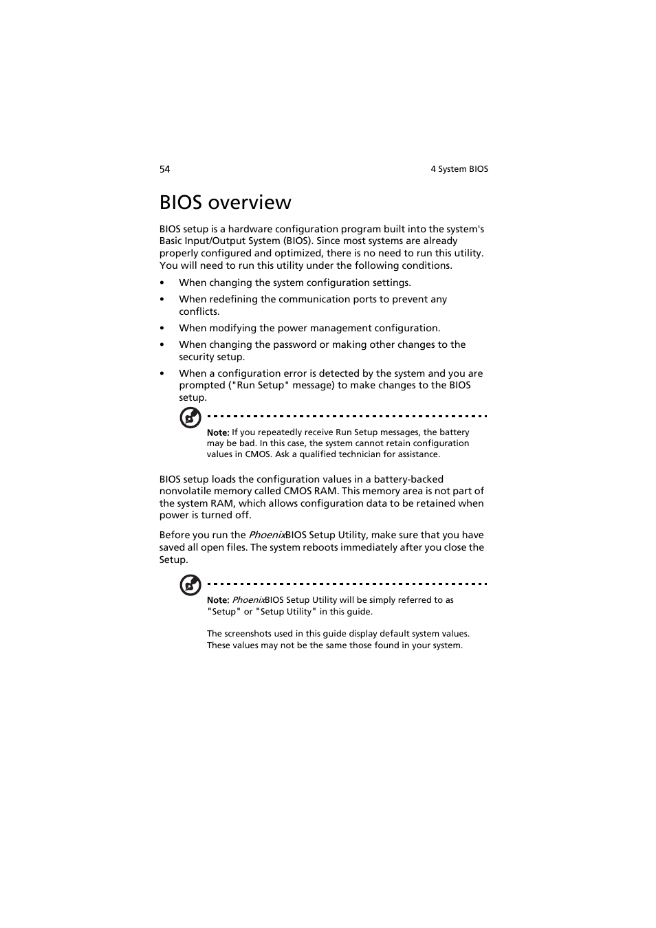 Bios overview | Acer AR320 F1 User Manual | Page 72 / 171