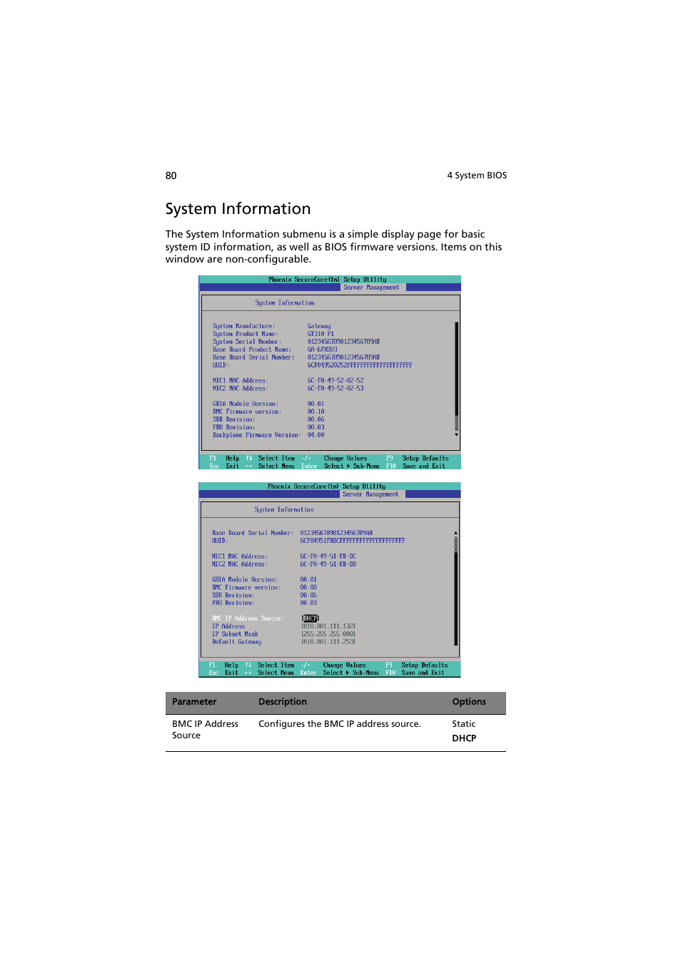 System information | Acer AR320 F1 User Manual | Page 98 / 171