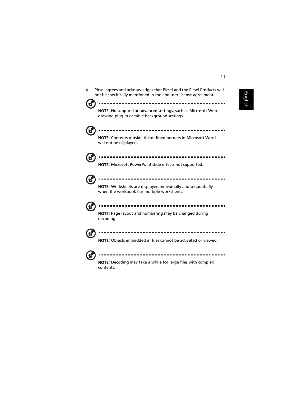 Acer P1373WB User Manual | Page 11 / 58