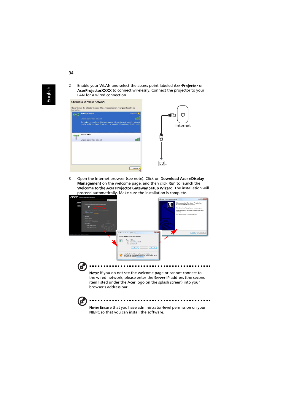 Acer P1373WB User Manual | Page 34 / 58