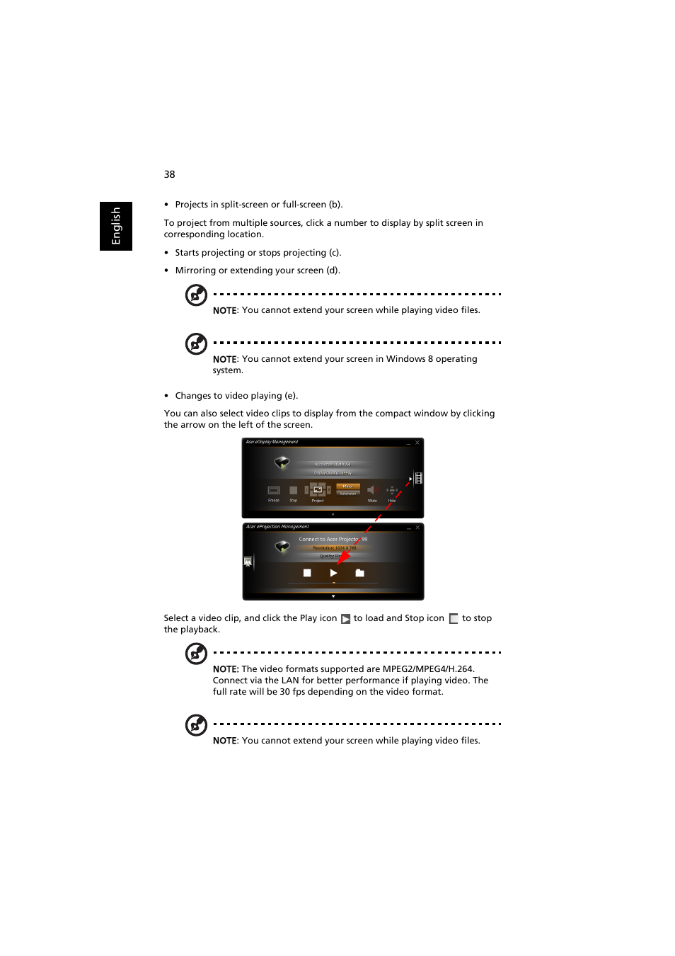 Acer P1373WB User Manual | Page 38 / 58