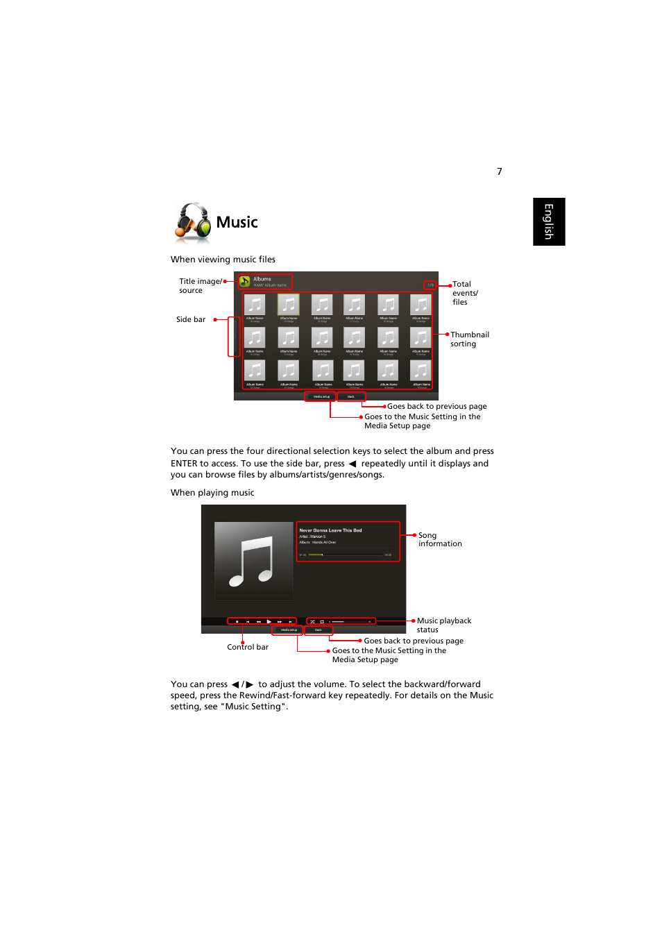 Music | Acer P1373WB User Manual | Page 7 / 58